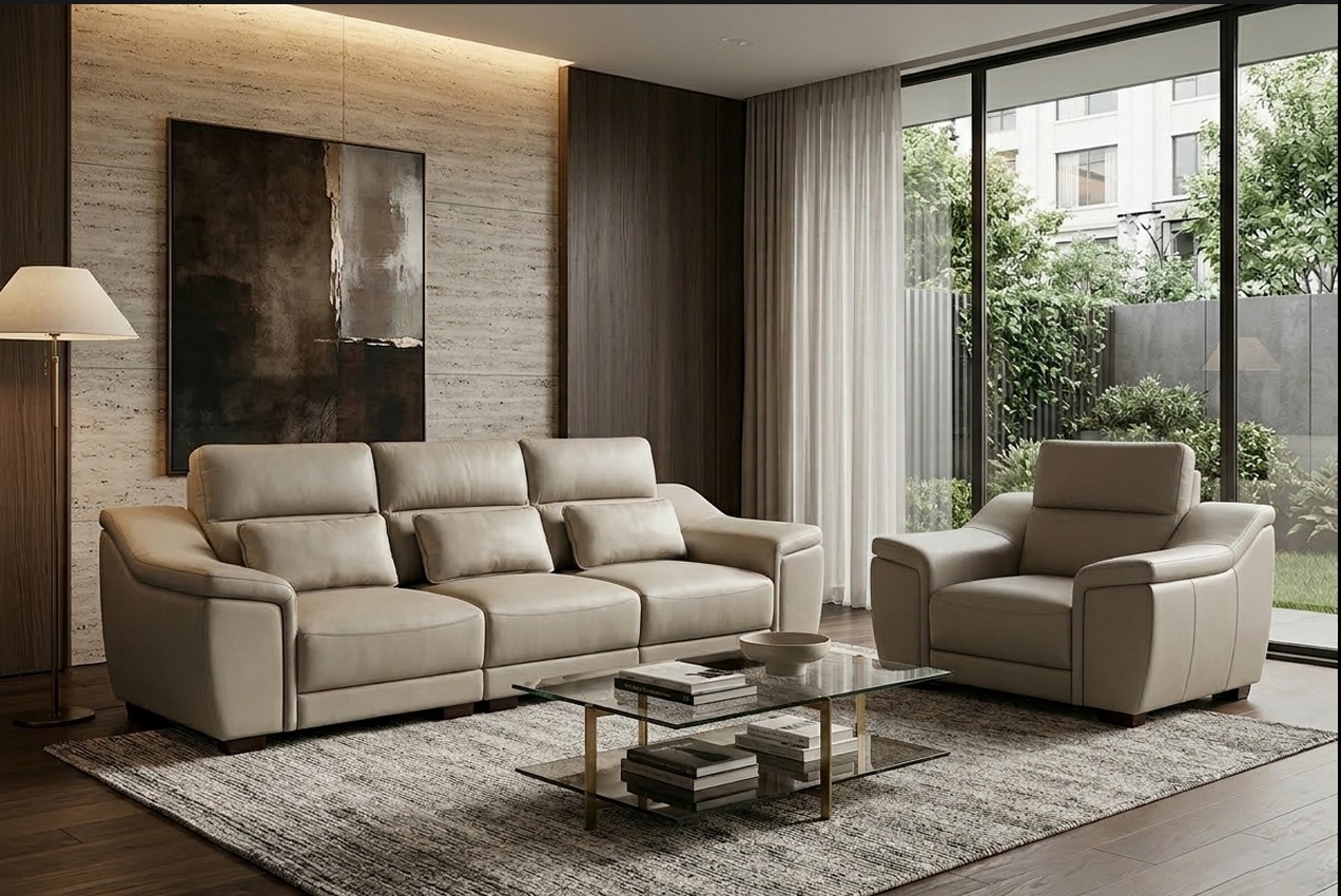 Phòng khách sofa sáng màu