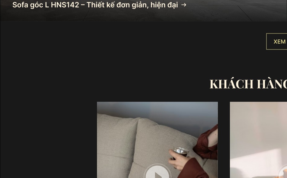 Sofa góc L HNS142 - Thiết kế đơn giản, hiện đại →